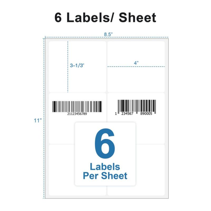 Etiquetas de dirección INJINEO 8.5x11 cm 150 etiquetas 25 hojas
