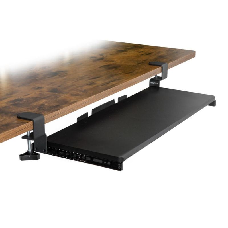 Bandeja para teclado Mount-It! 76 cm negra con abrazadera tipo C