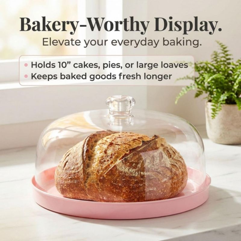 Soporte para Pasteles Godinger de Acrílico Rosa 29 cm con Cúpula
