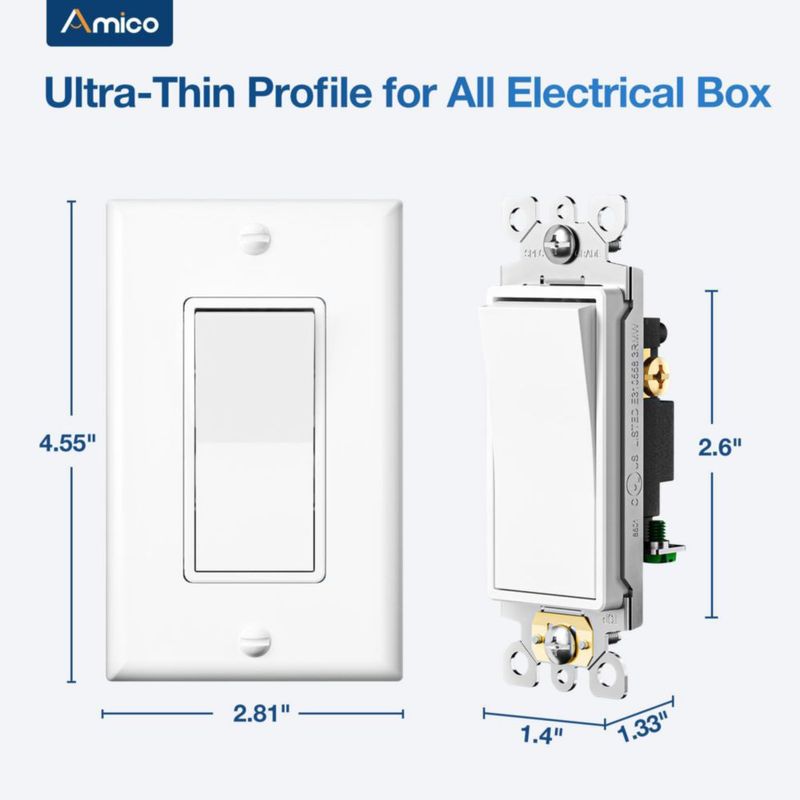 Interruptor de luz Amico 15A 120/277V certificado UL