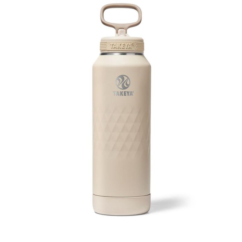 Botella de Agua Takeya 1.2 L Almendra con Tapa de Pajilla
