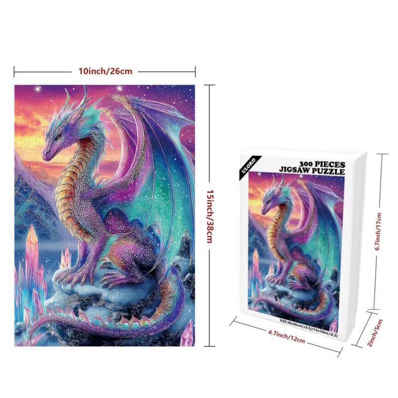 Rompecabezas Ulord de 300 piezas 38 × 25 cm Dragón de Cristal