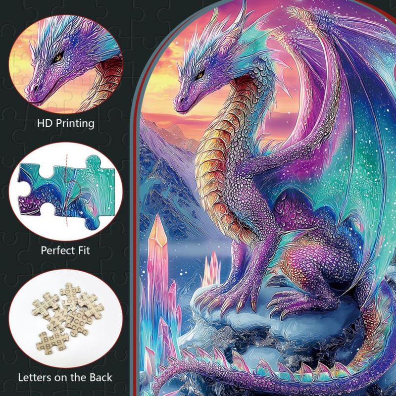 Rompecabezas Ulord de 300 piezas 38 × 25 cm Dragón de Cristal