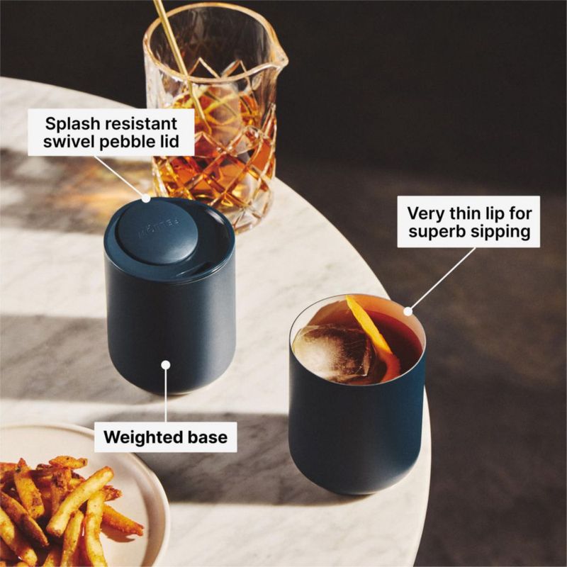 Juego de 2 vasos bajos Fellow Rocky 296 ml azul piedra