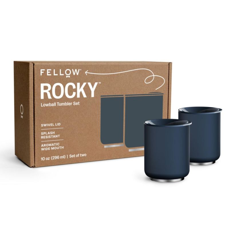 Juego de 2 vasos bajos Fellow Rocky 296 ml azul piedra
