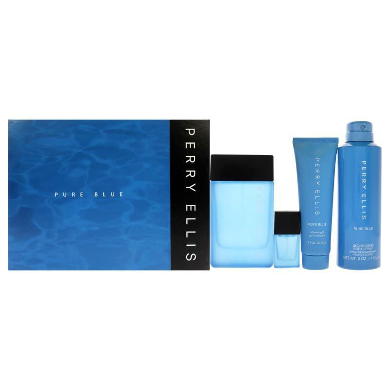 Set de fragancia Perry Ellis Pure Blue 4 piezas EDT 100 ml