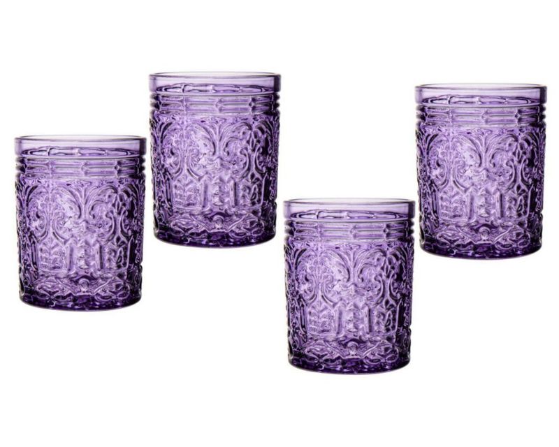 Juego de 4 vasos Godinger 355 ml color púrpura