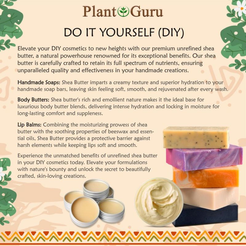 Manteca de Karité Plant Guru 227 g 100 % Pura Natural Color Marfil