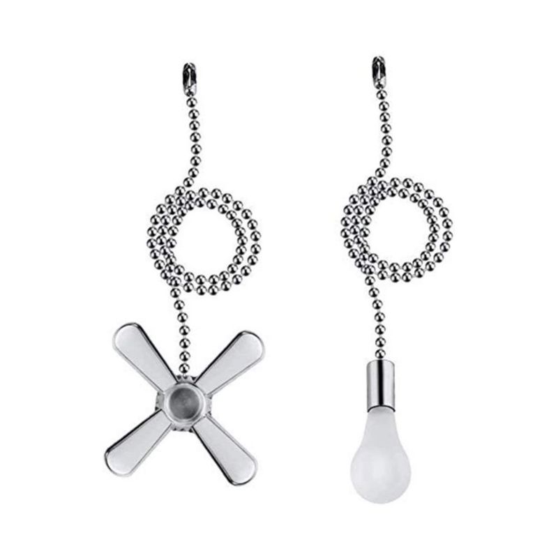 Juego de 2 cadenas de tirador para ventilador Sunswan 34 cm níquel