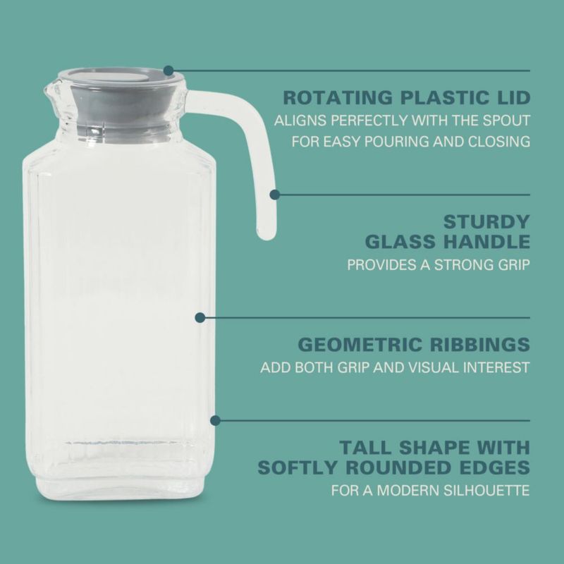 Jarra Gibson Home 18 L de vidrio transparente con tapa