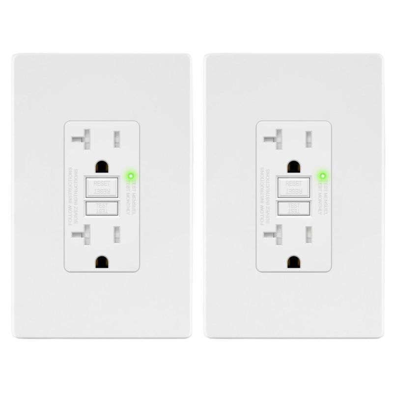 Enchufe GFCI LIDER 20 A 125 V Juego de 2 unidades Blanco Mate