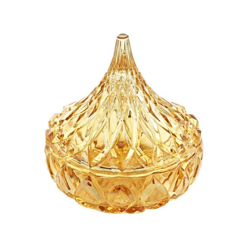 Plato para dulces Godinger dorado con diseño estilo Hershey Kiss