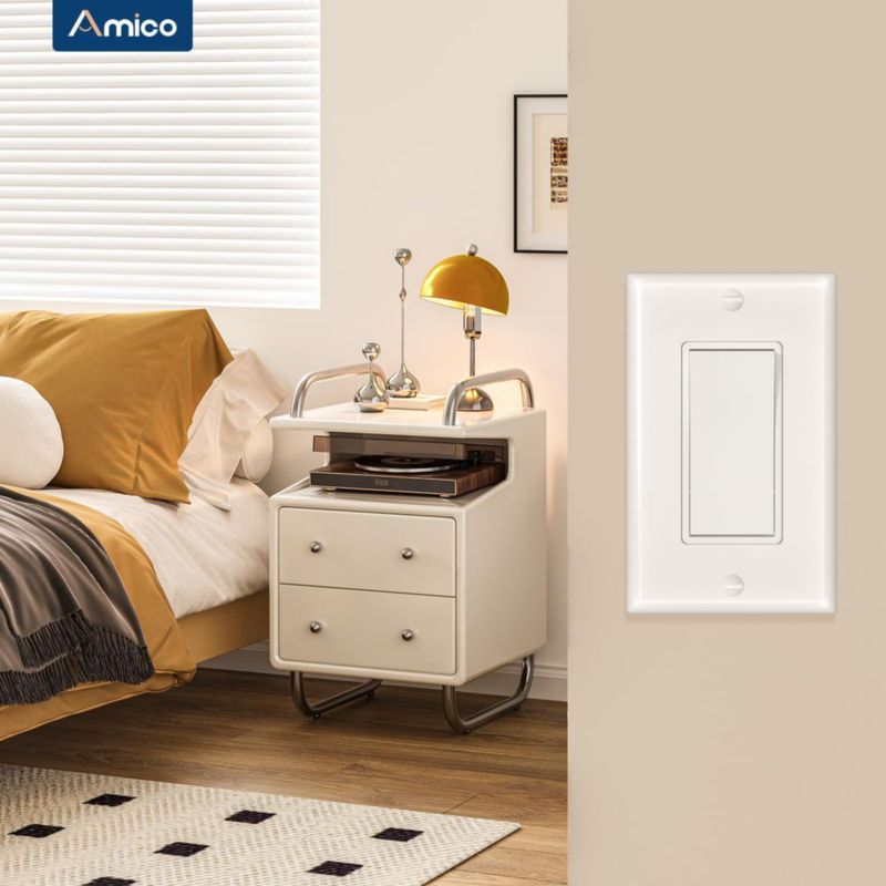 Interruptor de luz Amico 15A 120/277V blanco paquete de 50