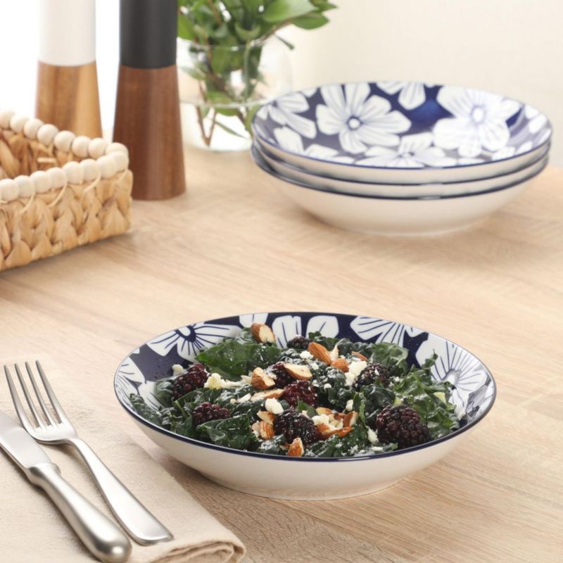 Juego de 4 tazones de 20 cm con diseño floral – Gibson Home