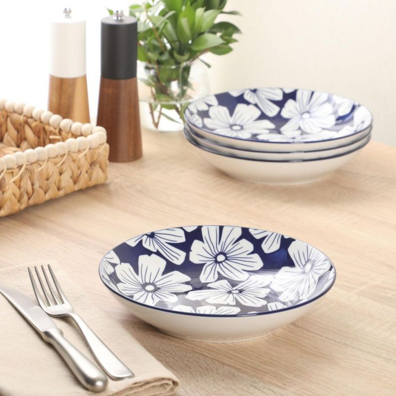 Juego de 4 tazones de 20 cm con diseño floral – Gibson Home