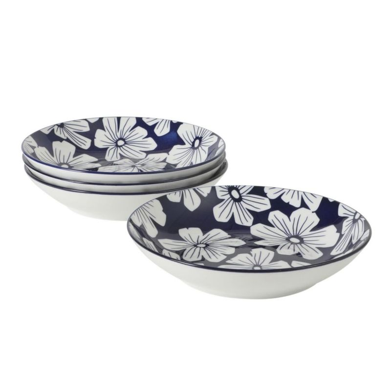 Juego de 4 tazones de 20 cm con diseño floral – Gibson Home