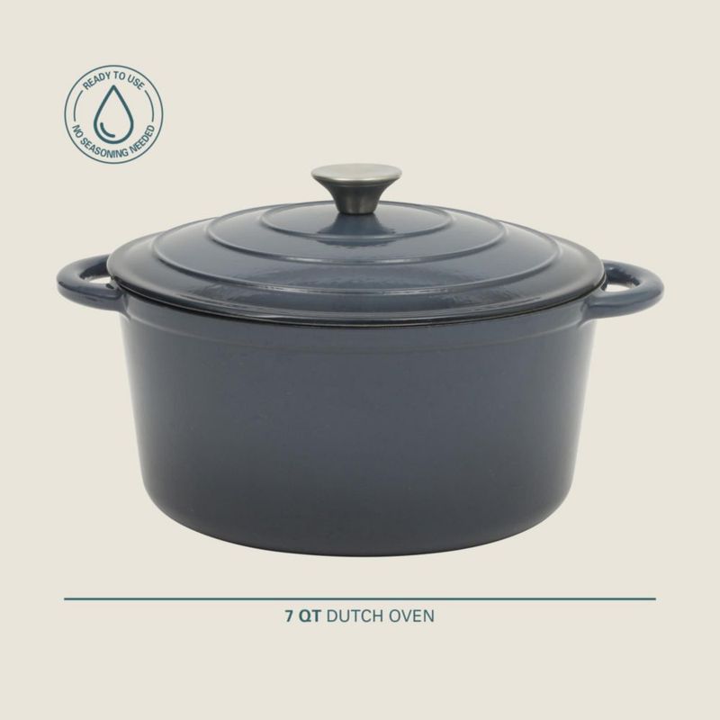 Olla de hierro fundido esmaltado Gibson Home 7 L azul marino