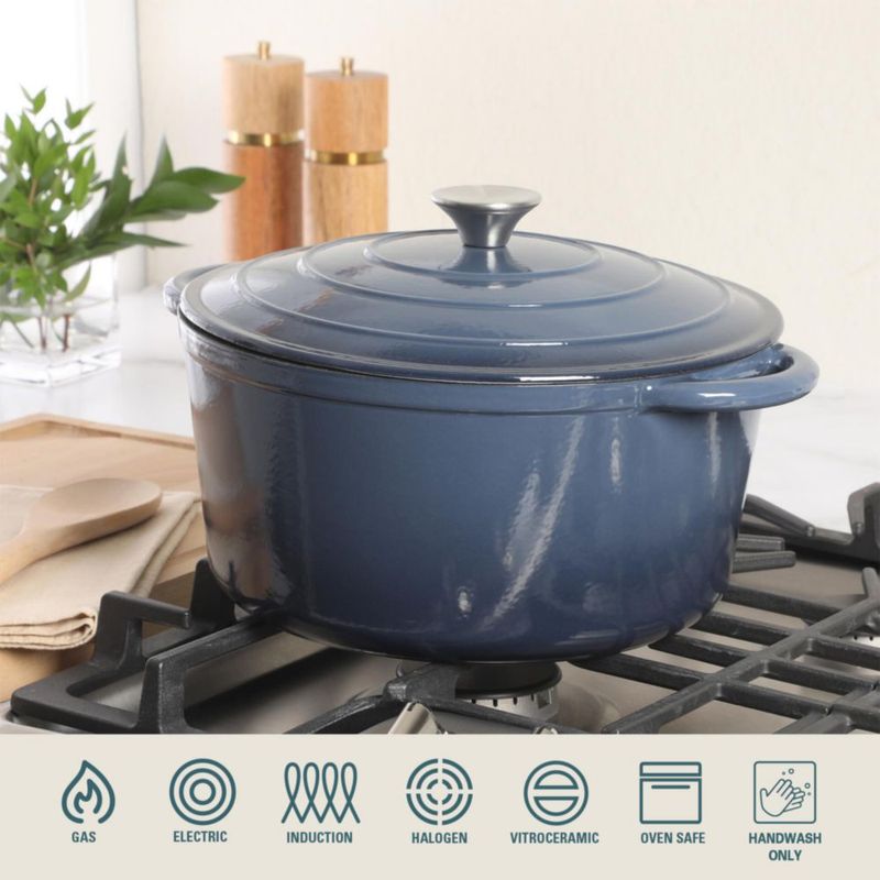 Olla de hierro fundido esmaltado Gibson Home 7 L azul marino