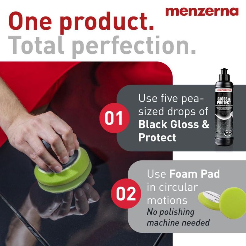 Pulimento y sellador 2 en 1 Menzerna Black Gloss & Protect 237 ml