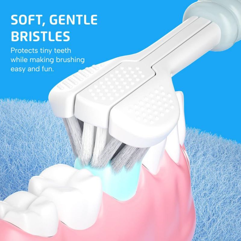 Cepillo de dientes eléctrico Well Before con diseño en U para niños de 2 a 7 años 5 modos IPX7 verde