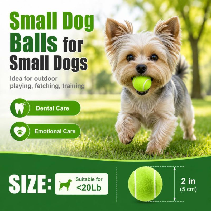 Pelotas de tenis INSUM 2.0" (paquete de 6) – juguete chirriante para perros