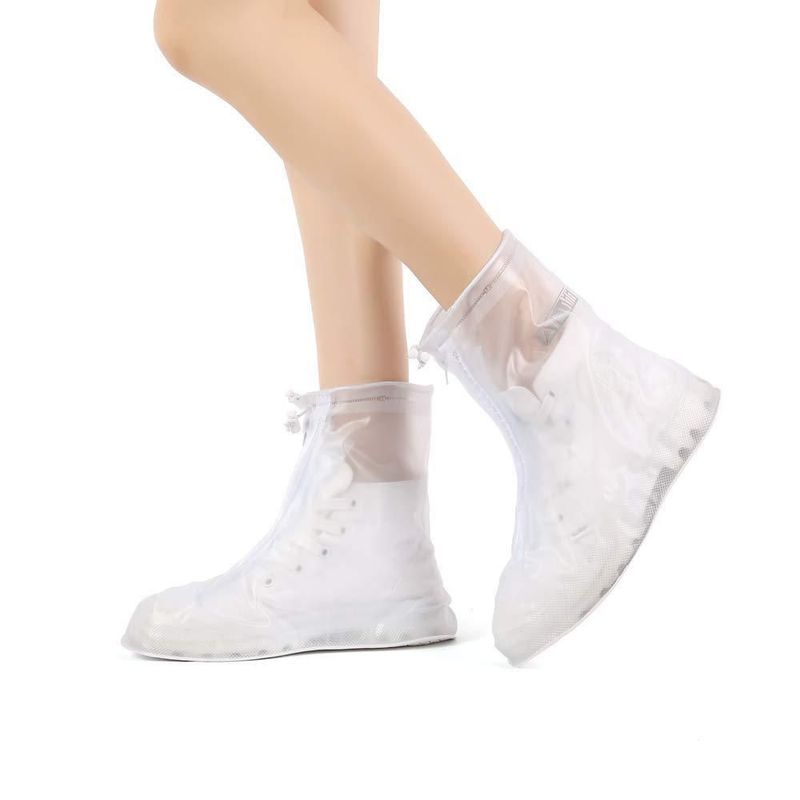 AFULILI Cubiertas Impermeables Antideslizantes Reutilizables para Zapatos Blancas