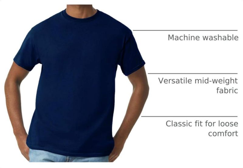 Camiseta Gildan G5000 azul marino pack de 3 talla X‑Large