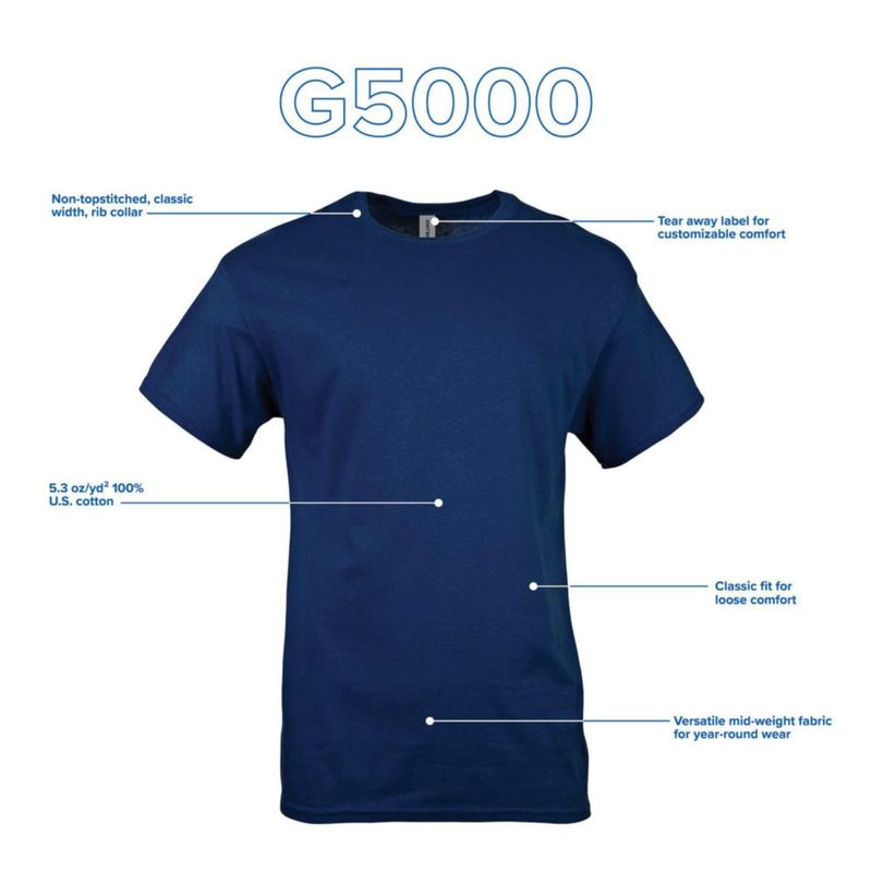 Camiseta Gildan G5000 azul marino pack de 3 talla X‑Large