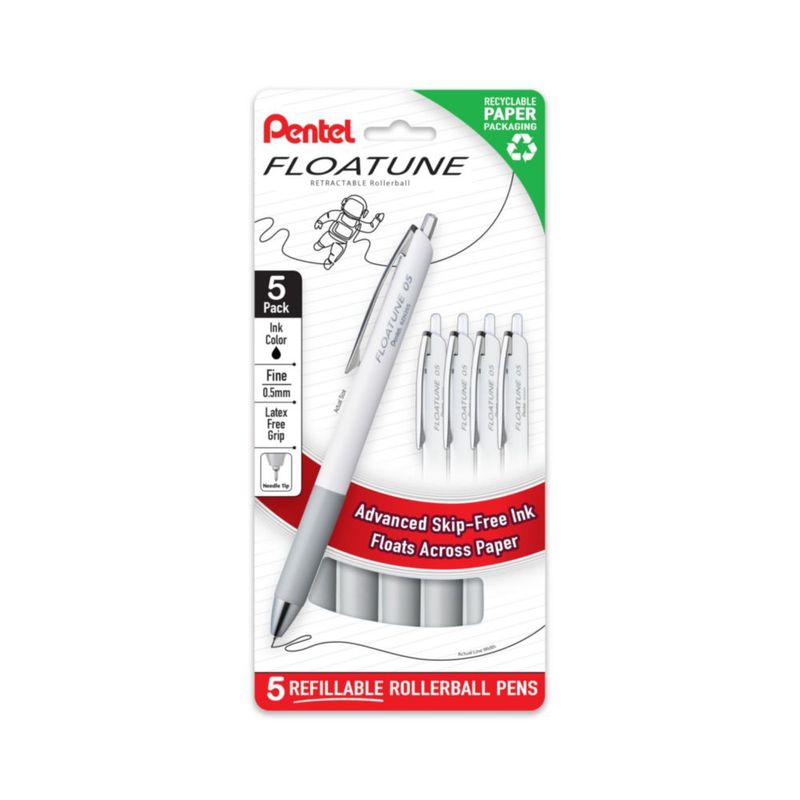 Pentel Rollerball 05 mm Tinta Negra 5 unidades (BZN205PF5A)