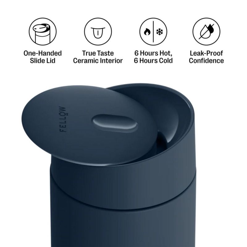 Taza de viaje Fellow 454 ml azul piedra con revestimiento cerámico