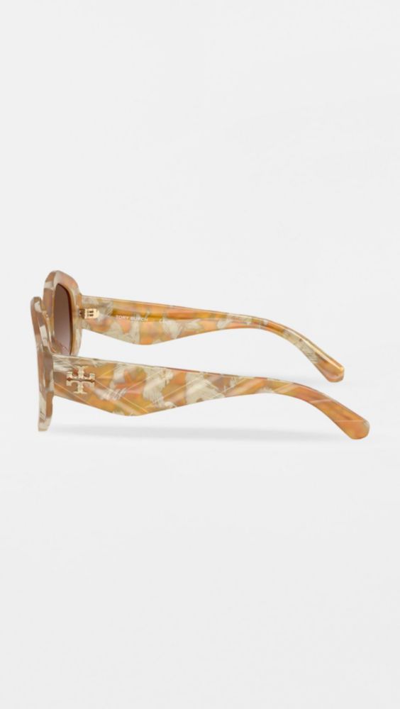 Gafas de sol Tory Burch 5 cm gradiente marrón