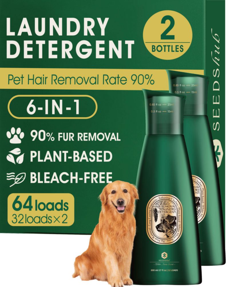 Removedor de Pelo de Mascota para Lavado Repele Hasta un 90 % del Pelaje 2 × 27 fl oz (800 ml cada una) 64 Cargas