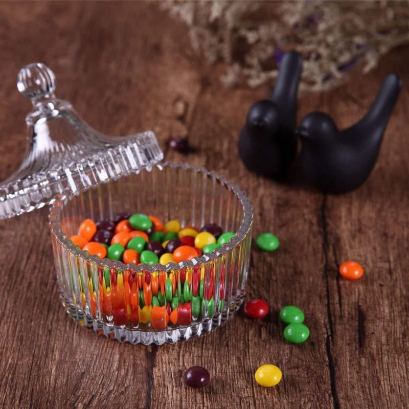 Plato para Dulces de Vidrio ComSaf 400 ml con Tapa Transparente y Diseño Elegante