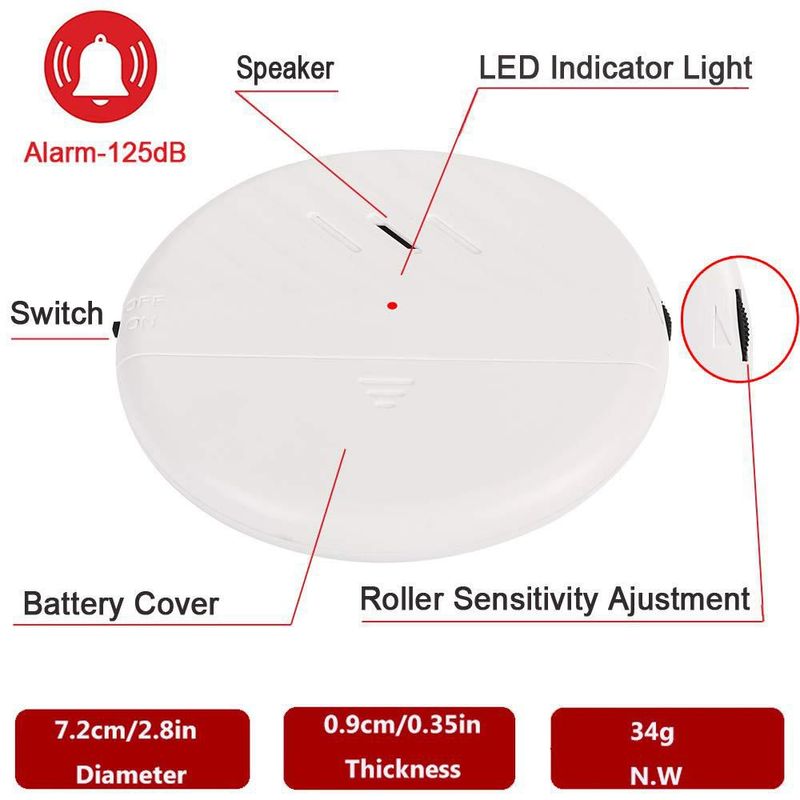 Alarma EverNary Pack de 6 Sensor de Vibración 125 dB Blanco