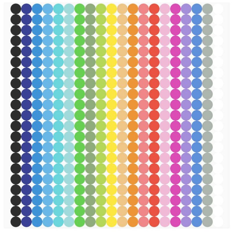 Pegatinas de puntos Nestcode 6720 uds 20 colores 06 cm