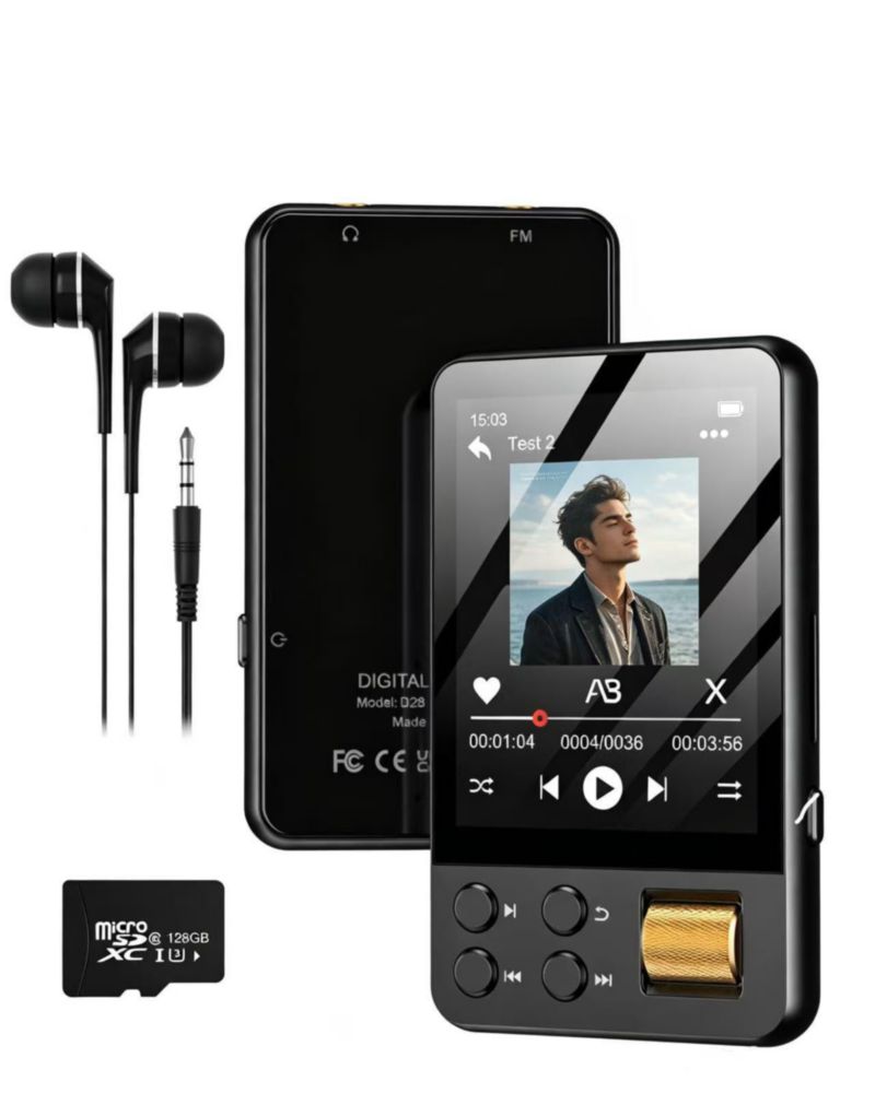 Reproductor MP3 AGXOV 128 GB Bluetooth 5.4 Sonido Hi‑Fi