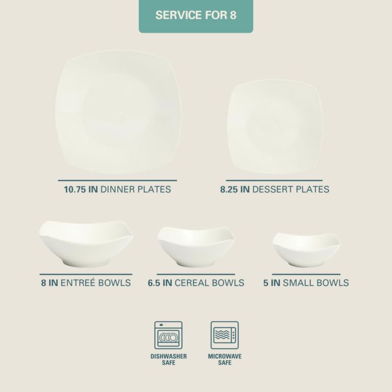 Juego de Vajilla Gibson Home de 40 Piezas en Porcelana Blanca