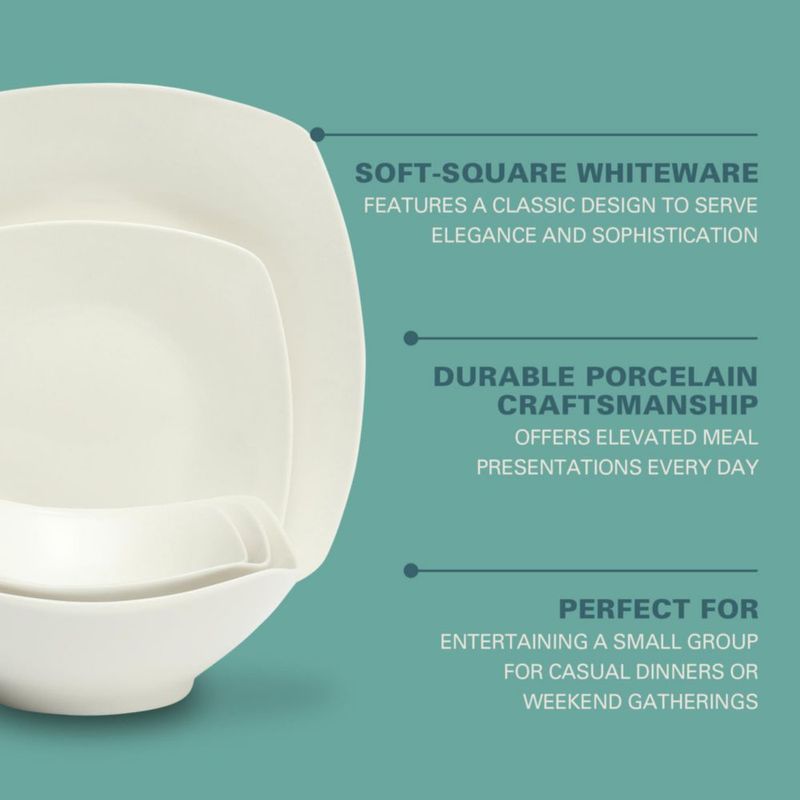 Juego de Vajilla Gibson Home de 40 Piezas en Porcelana Blanca