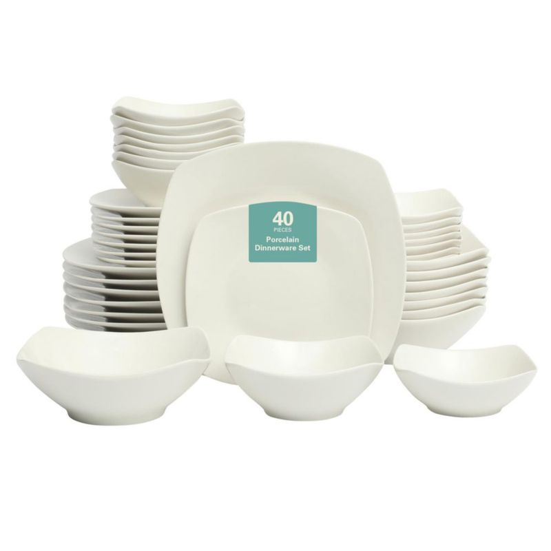 Juego de Vajilla Gibson Home de 40 Piezas en Porcelana Blanca