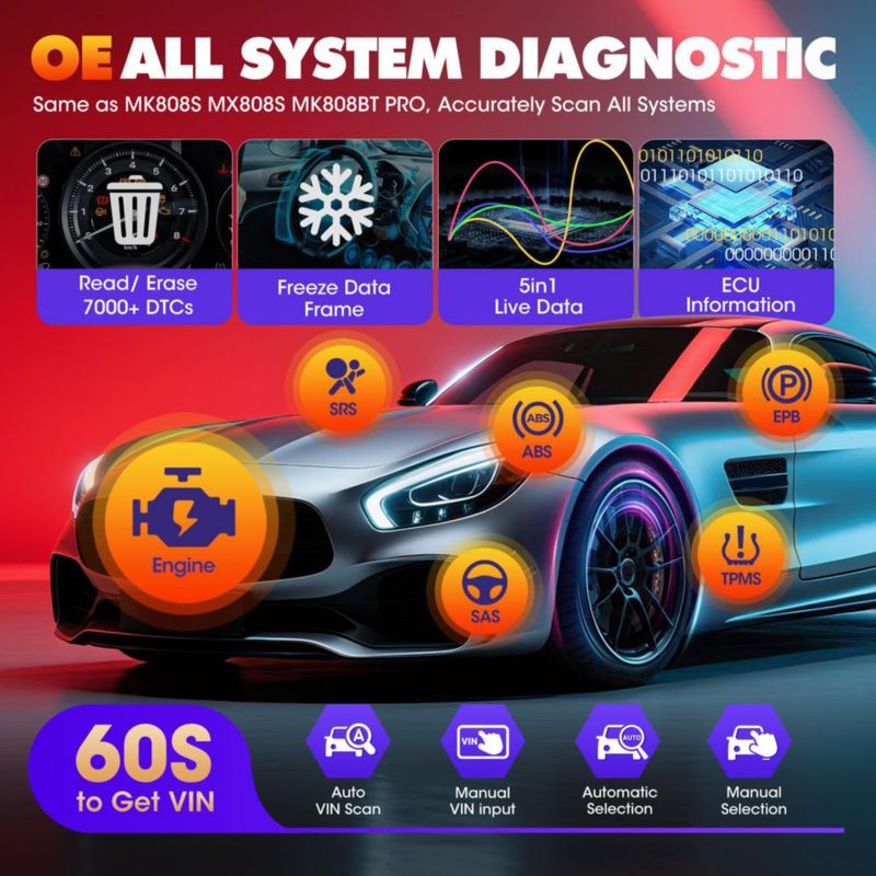 Escáner OBD2 Autel MD906 PRO 2026 – Diagnóstico de todos los sistemas y 11 funciones de servicio