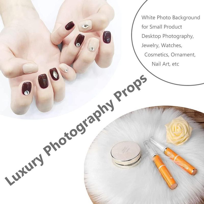 Alfombra de Área Qiodo 30 × 30 cm Blanco con Cojín para Fondo Fotográfico