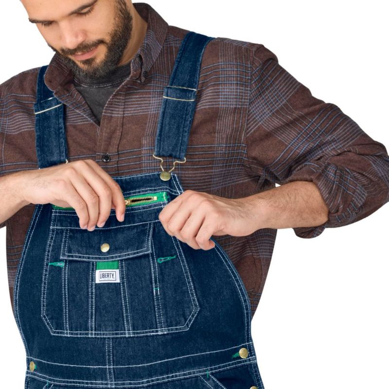 Overol tipo peto Liberty 60/30 de denim lavado a la piedra