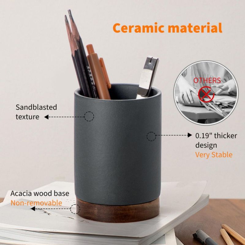 Porta lápices Officepal Juego de 2 gris oscuro 11 cm