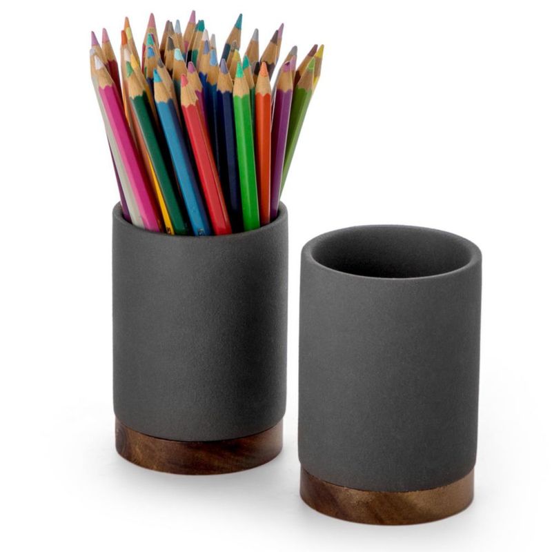 Porta lápices Officepal Juego de 2 gris oscuro 11 cm