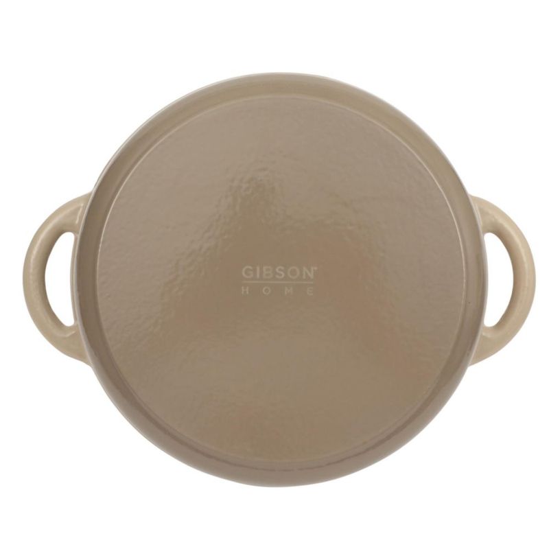 Cazuela de hierro fundido esmaltada Gibson Home 7 cuartos acabado degradado topo