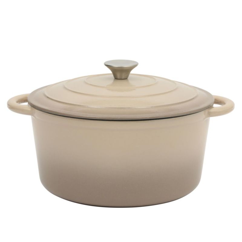 Cazuela de hierro fundido esmaltada Gibson Home 7 cuartos acabado degradado topo