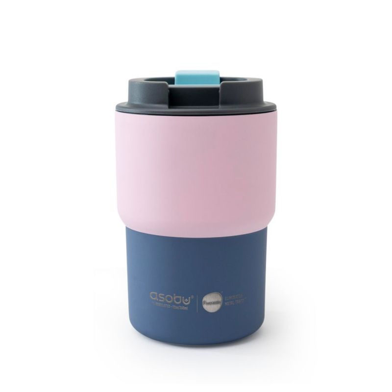Taza de café asobu 355 ml cerámica rosa de doble pared