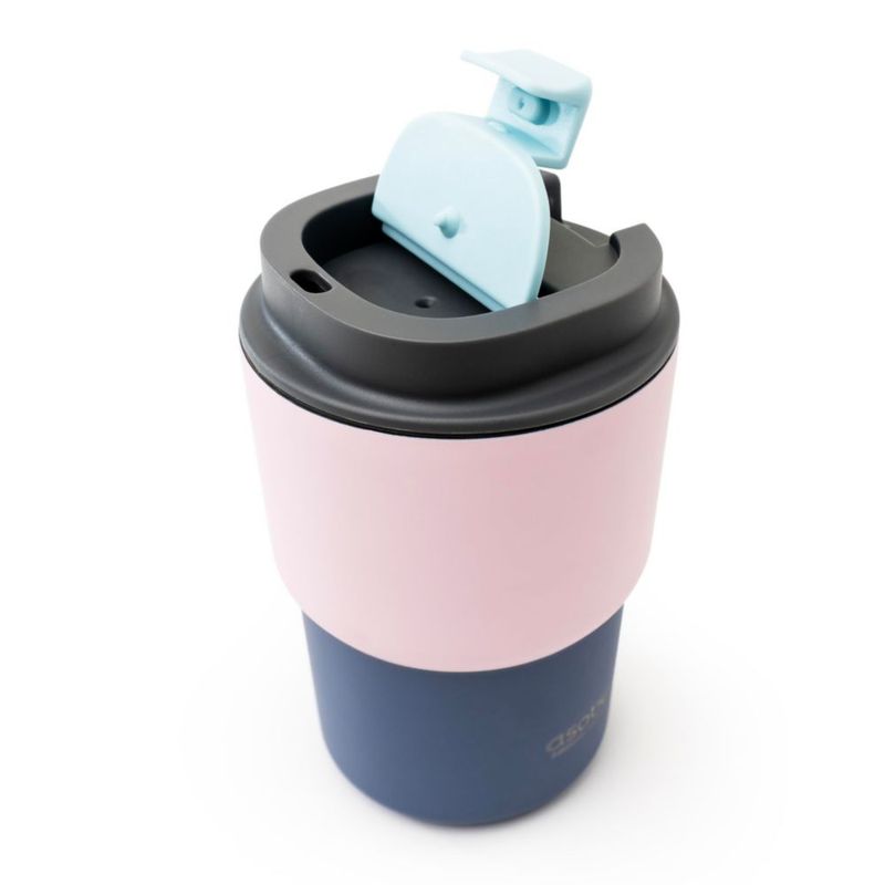 Taza de café asobu 355 ml cerámica rosa de doble pared