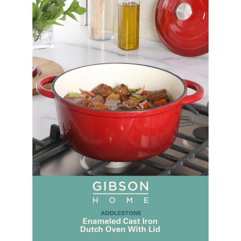 Olla Holandesa Gibson Home de 5 L hierro fundido con esmalte rojo