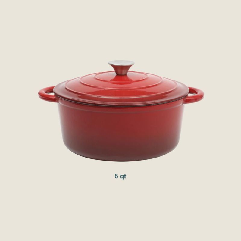 Olla Holandesa Gibson Home de 5 L hierro fundido con esmalte rojo